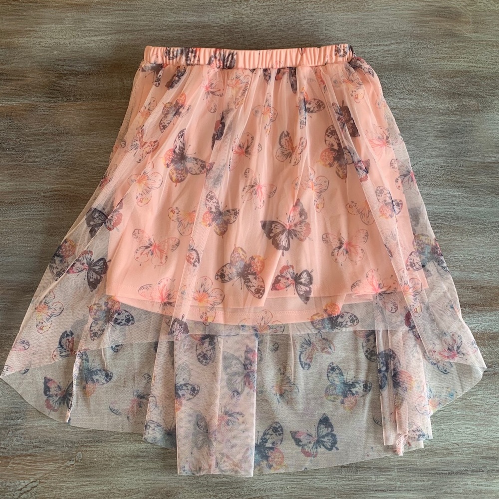 Justice pink butterfly skirt